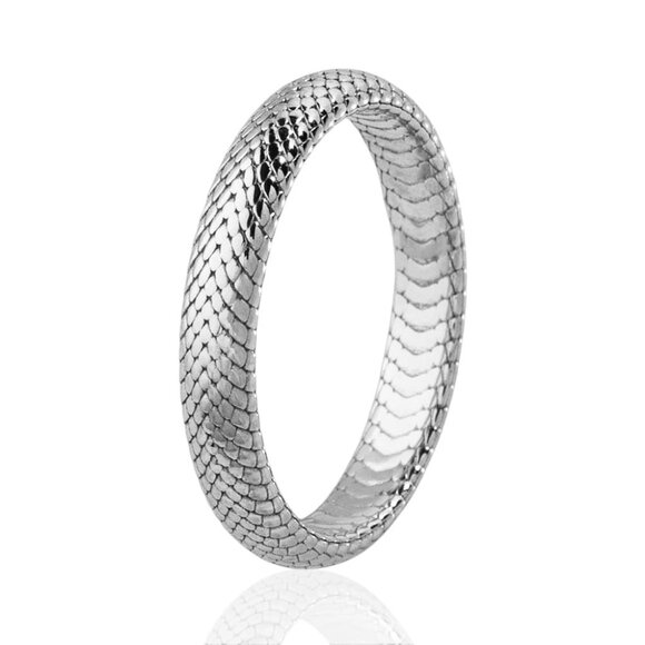 Other - Men's Sterling Silver Snake Skin Wedding Band Ring Stacking Design